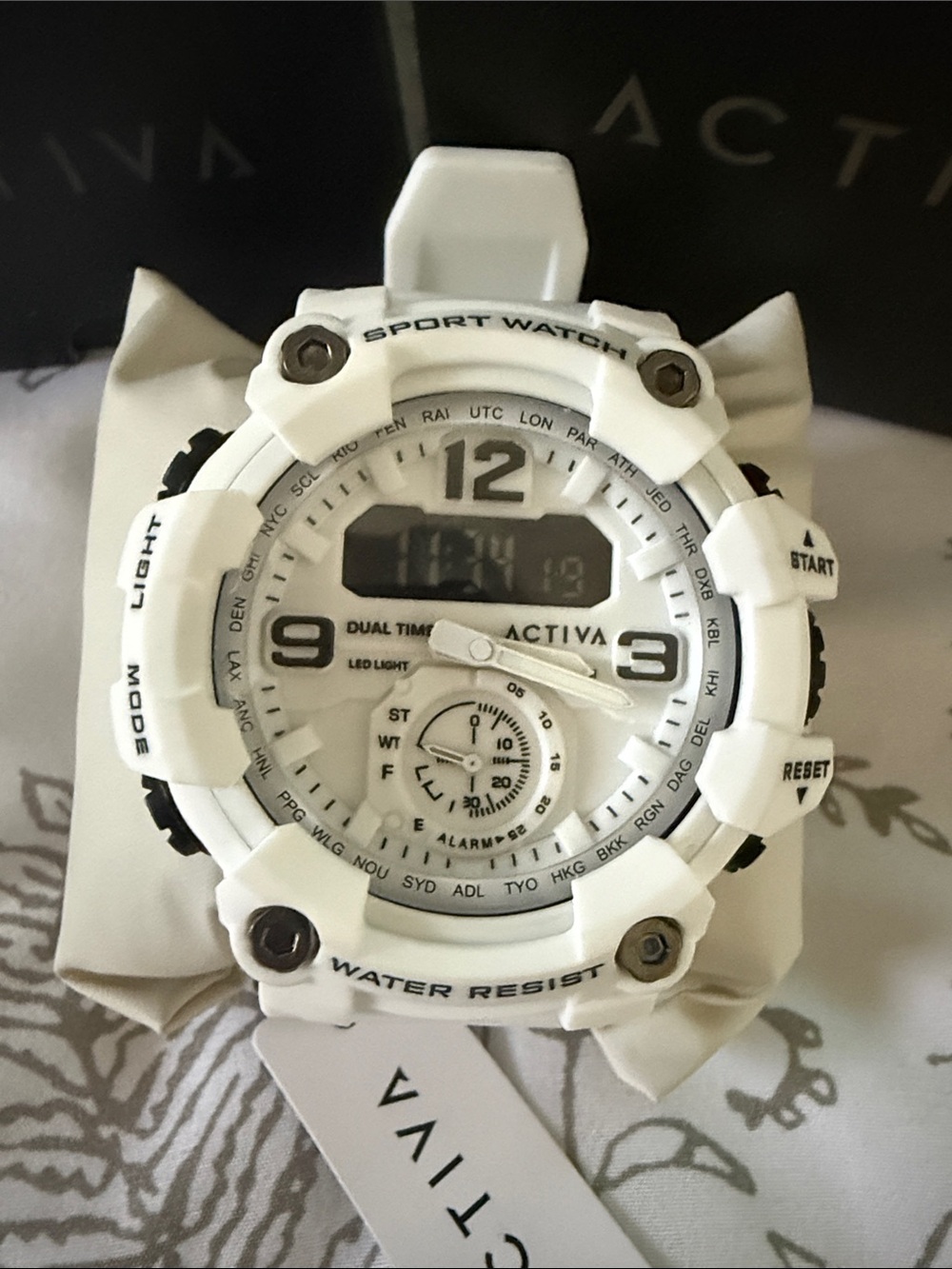 Ativa White and Black Dual-Time Sport Watch - Picture 2 of 8